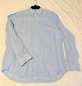 Camisa Tommy Bahama Relax Abotonada Para Hombre Talla M Azul 100% Lino Manga Larga - Imagen 1 de 9