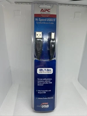 APC HI-Speed USB 2.0 Certified Device Cable 10 ft/3.0m USB A To USB B New - Image 1 of 3