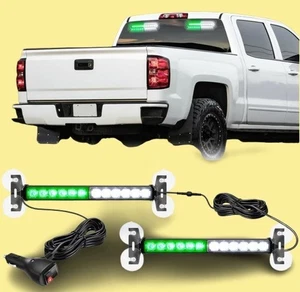 Nilight 24LED Emergency Strobe Traffic Light Bar 2 in 1 Green White #4694 AMZ38 - Picture 1 of 8