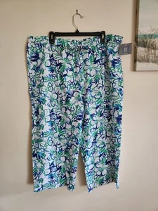 Relativity Womens Tropical Hibiscus Capri Pants XLNWT - Picture 1 of 7