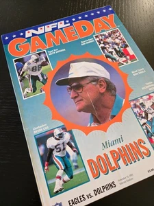 NFL GameDay Magazine November 1993 Miami Dolphins vs New England Patriots SHULA - Picture 1 of 5