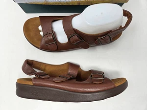 SAS SAN ANTONIO SHOES TRIPAD RELAXED AMBER BROWN LEATHER SANDALS WOMENS 12 N NEW - Picture 1 of 8