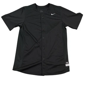 Nike Baseball Jersey Shirt Mens XL Black Button Up Athletic Swoosh Dri-FIT Top - Picture 1 of 9