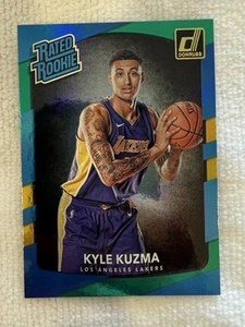 2017 Donruss Rated Rookies Holo Green and Yellow Laser Kyle Kuzma #174 Rookie RC - Picture 1 of 6