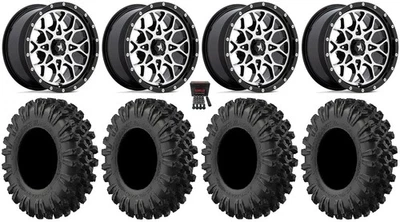 MSA Portal 14" Wheels Machined 30" MotoRavage XL Tires Can-Am Commander Maverick - Image 1 of 4