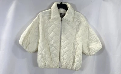 Chaleco acolchado ligero blanco Mia Moss para mujer talla pequeña Foto 1 de 4