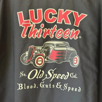 Camisa de trabajo Y2K Lucky 13 Red Kap negra Old Speed Blood Guts & Glory Hot Rod XXL Foto 1 de 4