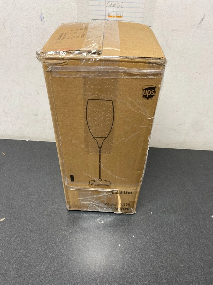 Vaxcel P0173 Milano Bronze Mini Pendant Light with Amber Swirl Glass - Image 1 of 1