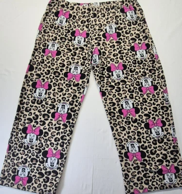 Disney women's Minnie Mouse animal print fleece pajama pants sleepwear sz. XL - Image 1 of 4