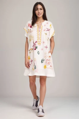 Johnny Was Biya Mishti Embroidered Shift Dress B31224 * - Image 1 of 4