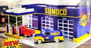 MENARDS O Gage 1:48 SUNOCO incl 1948 Ford Panel Truck, '51 Ford Pickup LED Bldg. - Picture 1 of 18