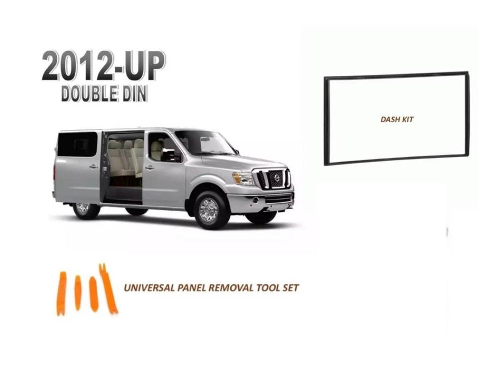 NEW fits 2012-UP NISSAN NV Car Stereo Double DIN Dash Kit, with Tool Set - Image 1 of 1