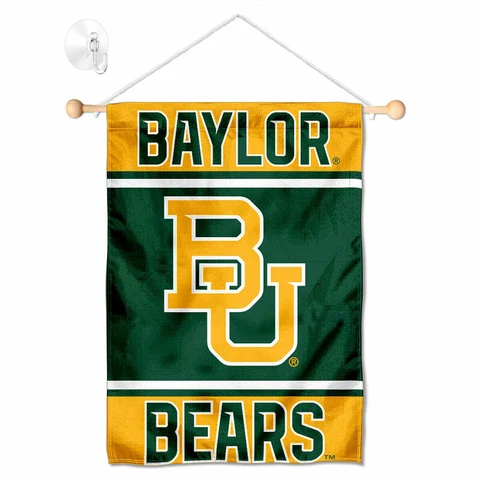 Baylor BU Bears Mini Window Banner Hanging with Suction Cup Cover
