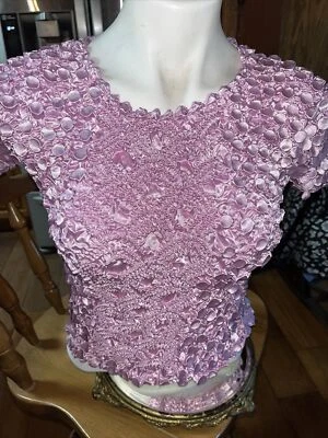 Camisa Palomitas Mágicas M Panel Elástico Scrunchie Manga Corta Rosa Foto 1 de 3