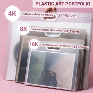 A2 A3 A4 Plastic Art Portfolio Bag Waterproof Posters Storage Bag Drawing Sketch - Picture 1 of 21
