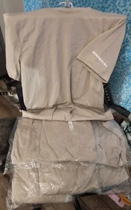 Lot Of 15 Starbucks Bella+Canvas 3001 Unisex Tan TShirt Jersey Short Sleeve Sz M - Picture 1 of 5