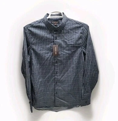 Camisa Michael Kors Para Hombre L Con Botones MK Estampado Completo Nueva Con Etiquetas Medianoche Primavera 1 Foto 1 de 4