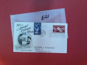 U. S. FDC - E-21 - Special Delivery - Fleetwood cachet - comb. shopping! - Picture 1 of 1