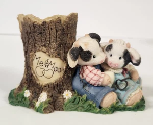 Porta lápices Mary's Moo Moos marca con tronco de árbol del amor 1996 # 212733 - Imagen 1 de 19