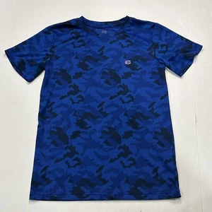 Champion boys T-shirt Athleticwear Short-Sleeve Camo Blue Size L 14-16 - Picture 1 of 6