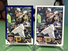 2023 Topps Update #US26 Drew Maggi RC Pirates Blue Parallel And Base Lot 2 Cards