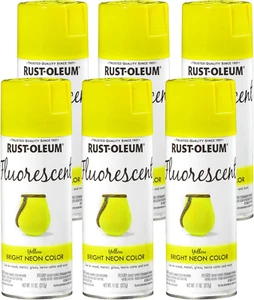 342571 Specialty Fluorescent Spray Paint, 11 Oz, Yellow, 6 Pack - Picture 1 of 1