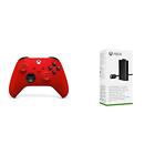 Xbox Wireless Controller, Rosso Pulse + Xbox Kit Play and Charge - NUOVO 