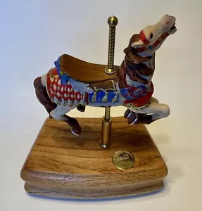 Tobin Fraley The American Carousel Brown Horse Music Box Great Condition Working - Picture 1 of 6