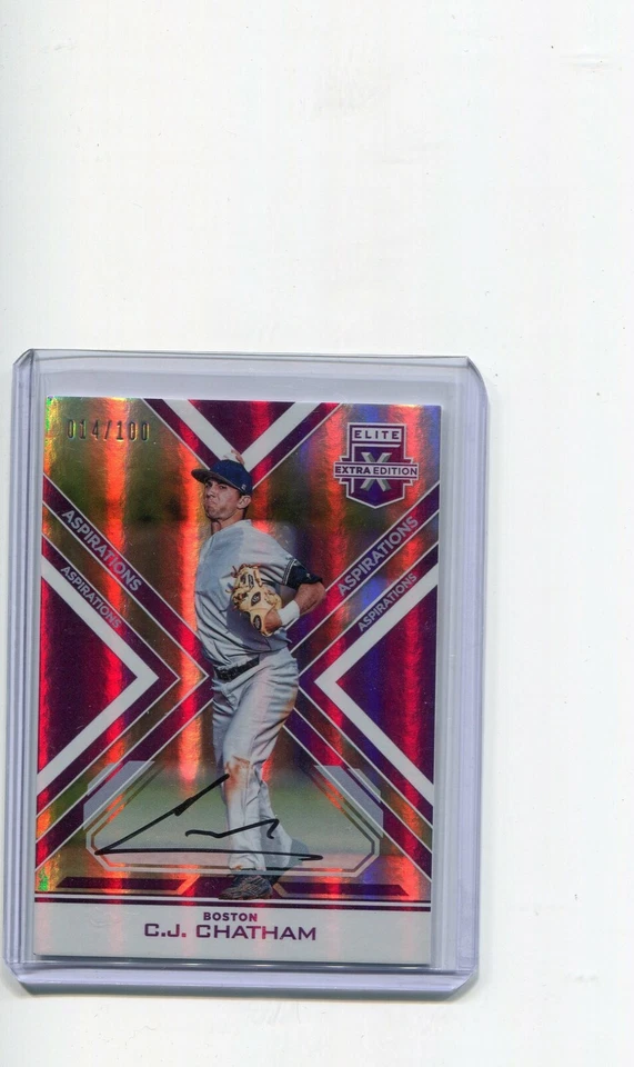 2016 Elite Extra Edition Aspirations Purple Autographs C.J. Chatham Auto 14/100 - Image 1 of 1