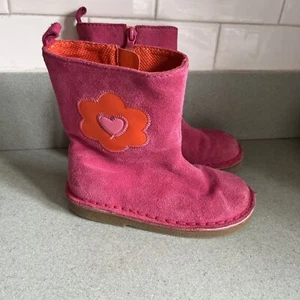 Gap Baby ~ Suede Boots Girls 10 Pink Zip Barely Worn Sooo Cute ! - Picture 1 of 6