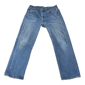 Pantalones de mezclilla para hombre Levis 501 azul 34 algodón pierna recta botón bolsillo informales - Imagen 1 de 9