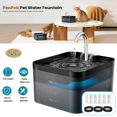 Trinkbrunnen für Katze 2.2L Mit 6 Filters Automatische LED Wasserbrunnen - Bild 1 von 4