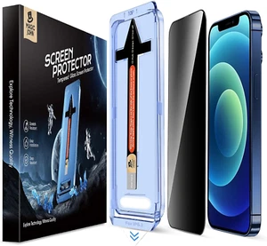 2 Pack for Iphone 12/12 Pro 6.1 Inch Privacy Glass Screen Protector, Auto Dust-E - Picture 1 of 12