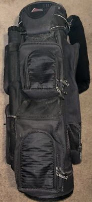 Datrek Golf Cart Bag Blk 14 Way Club Dividers & Carry Strap W/ Rain Cover 6 Pckt - Image 1 of 4