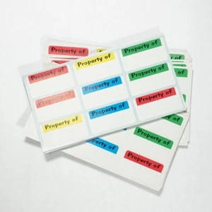 250 X COLORFUL PROPERTY LABELS SELF STICKING - Picture 1 of 3