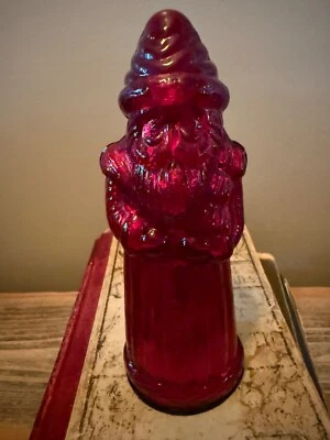 Antique, HARD TO FIND,  Red Mercury Glass  Christmas Santa Candy Container - Image 1 of 4