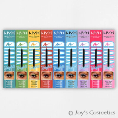 9 NYX Vivid Brights Colored Liquid Eyeliner Matte - VBLL "9 Color Set" *Joy's* - Image 1 of 4