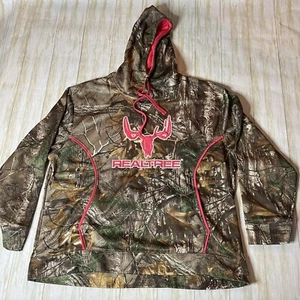 Realtree Women’s 100% polyester Camo Pullover Hoodie Womens XL Camo/Pink EUC - Picture 1 of 6