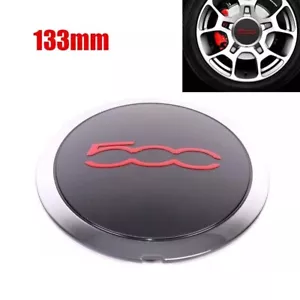 51939747 Für Fiat 500 Felgendeckel Nabenkappel Radkappe Blende rote Schrift · - Bild 1 von 7