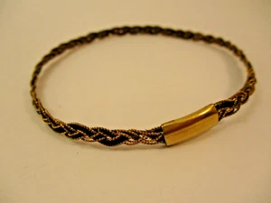 Antique Victorian Hair Jewelry Bracelet Bangle Gold Filled Wire Woven - Picture 1 of 8