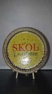 RARE Vintage skol lager   Metal beer  tray Distressed 12.5 inch - Picture 1 of 2