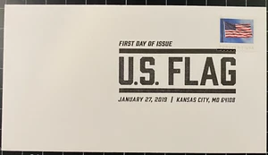 USPS Erstausgabe Briefmarke "US-Flagge", 2019 s/w Stempel #1 Neu - Bild 1 von 1