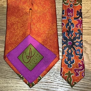 £95 CHRISTIAN LACROIX MENS ABSTRACT BRIGHT COLOURED PRINT SILK ITALIAN TIE  Y7 - Picture 1 of 10