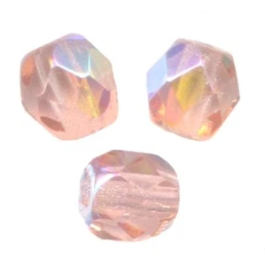 5 Perles Facettes cristal de boheme 10mm  LIGHT ROSE AB - Picture 1 of 1