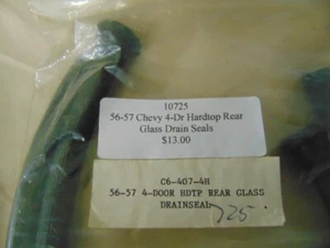 1956-57 Chevy/Chevrolet Chevy 4 Dr Hardtop Rear Glass Drain Seals (10725) - Picture 1 of 2