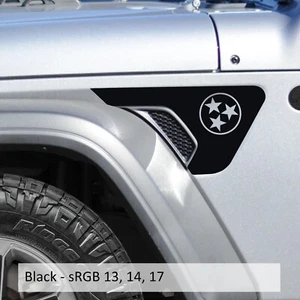 Tennessee Flag 2pc Fender Vent Decals for 18+ Wrangler JL JLU Gladiator JT - Bild 1 von 10
