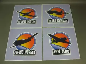 4 WWII Militär Achse Flugzeug Plane Prints Germany Japan Bf109G Me262 FW-190 A6M - Bild 1 von 7