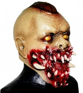Halloween Gruesome Snarling Death Demon Vampire Devil Horror Monster Latex Mask - Picture 1 of 3