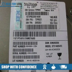 73P8022/73P8023/26K5203-IBM 146GB 15K FC DRIVE - Picture 1 of 2