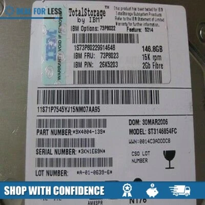 73P8022/73P8023/26K5203-IBM 146GB 15K FC DRIVE - Image 1 of 2